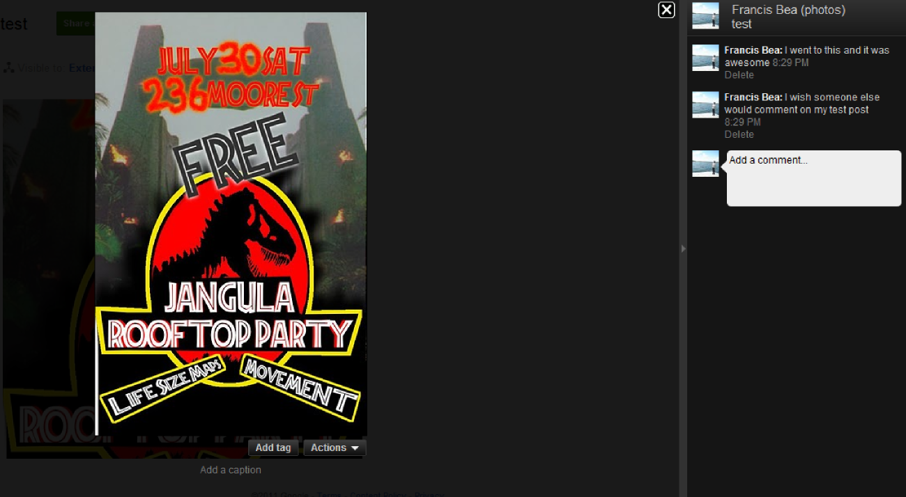 Google Plus discussion via poster